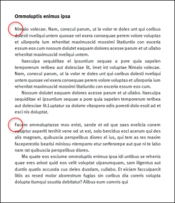 Indenting the beginning of a paragraph