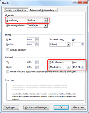 Setting the line spacing