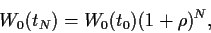 \begin{displaymath}
W_0 (t_N) = W_0(t_0)(1+\rho)^N
,
\end{displaymath}