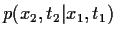 $p(x_2,t_2\vert x_1,t_1)$