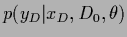 $p(y_D\vert x_D,D_0,\theta)$