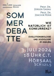 Prof. Dr. Jürgen Gadau (Institut für Evolution und Biodiversität) und Prof. Dr. Joachim Renn (Institut für Soziologie) gehen der Frage nach: "Wie natürlich ist Konkurrenz?"