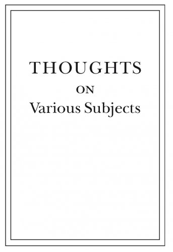 Thoughts On Various Subjects Titel