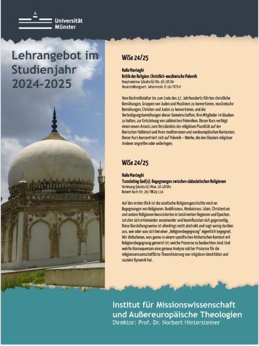 Plakat zum Kursangebot im Studienjahr 2024-2025