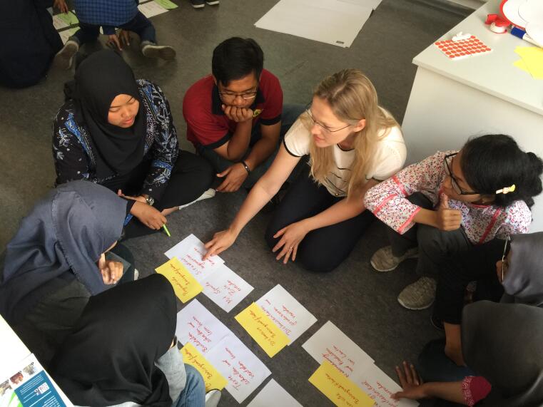 FOto der Indonesischen Studierenden bei einem Workshop