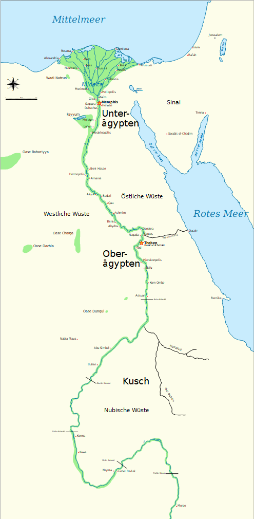 Karte Ägypten und Kusch