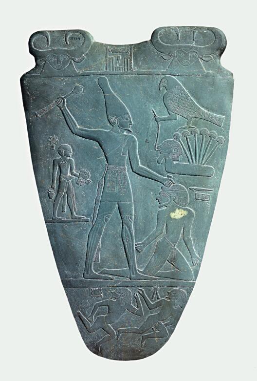Prunkpalette des Narmer, Niederschlagen des Feindes (ca. 3000 v. Chr)