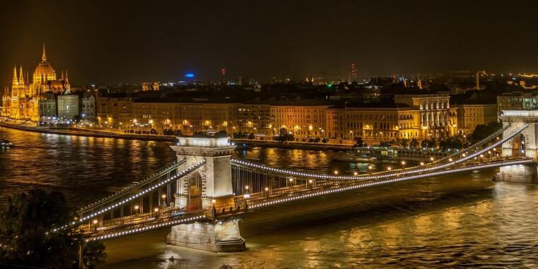 Skyline of Budapest at night