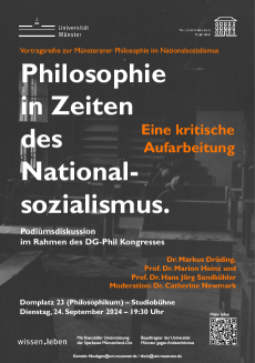 Plakat „Philosophie in Zeiten des Nationalsozialismus“