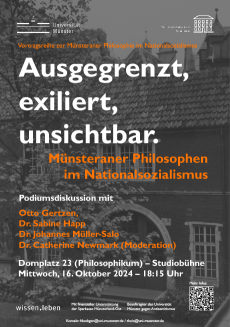 Plakat „Ausgegrenzt, exiliert, unsichtbar. Münsteraner Philosophen im Nationalsozialismus“