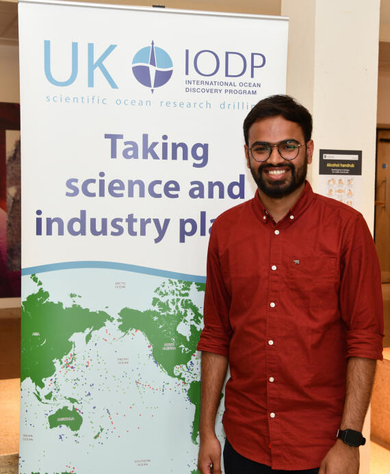 Rohit Samant bei der ‘ECORD Summer School: Downhole Logging for IODP Science’ in Leicester, England. © Colin G Brooks.