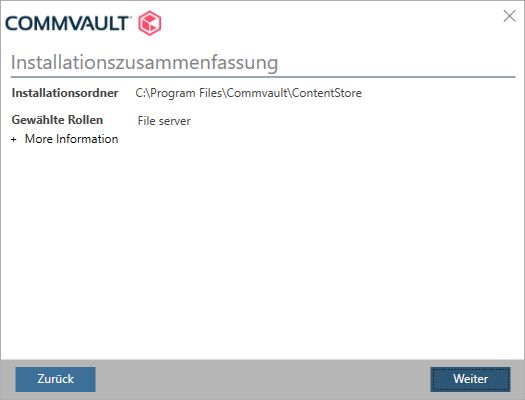 8. Installationszusammenfassung anzeigen