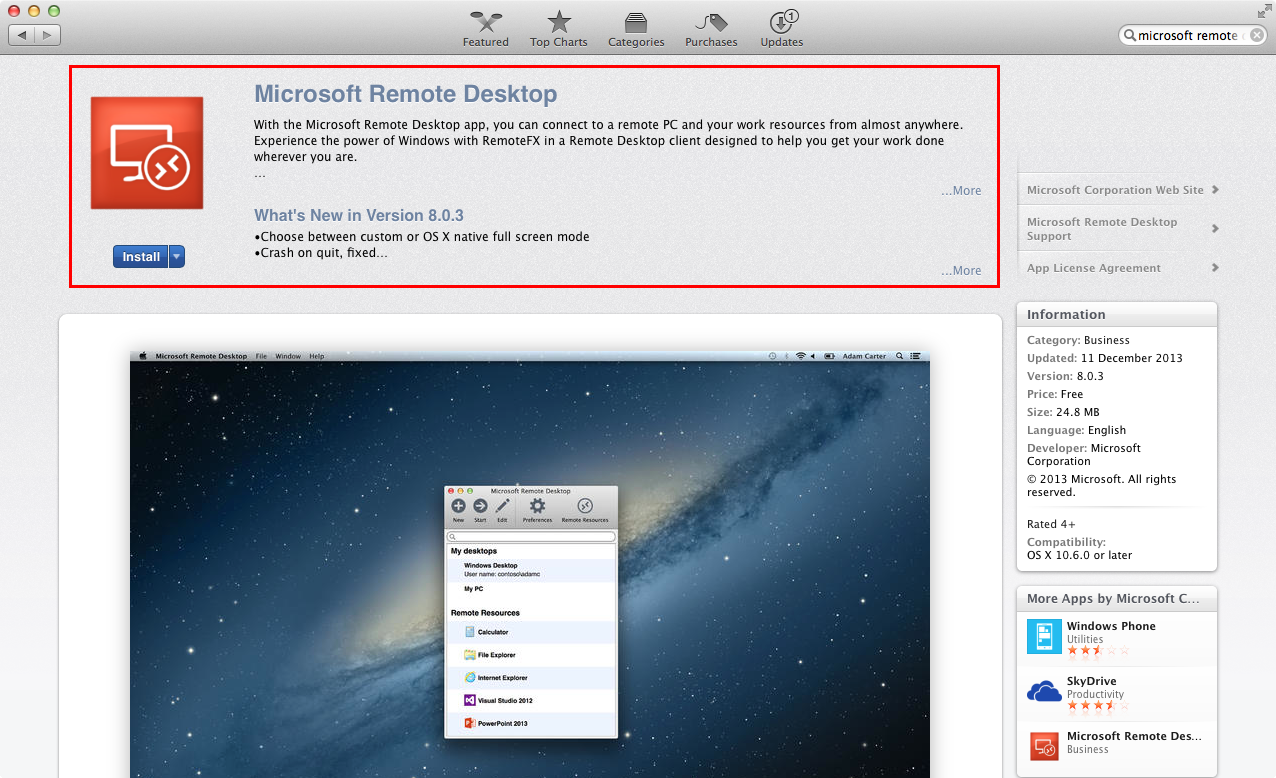 mac osx remote desktop client