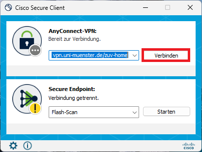 2. Eingabe der VPN Adresse