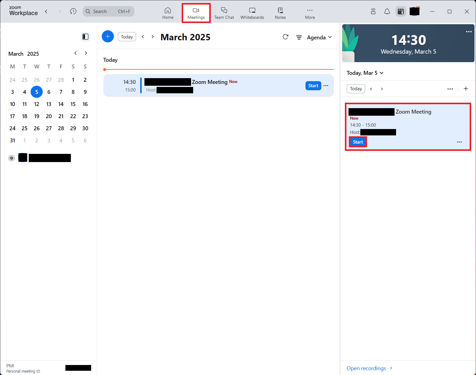 4. Start/Edit/Delete Meeting