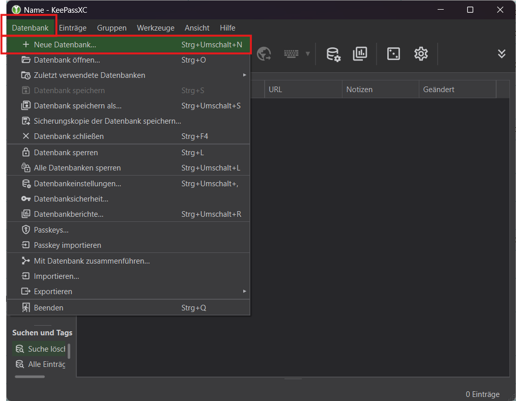 1. Creation of a Database
