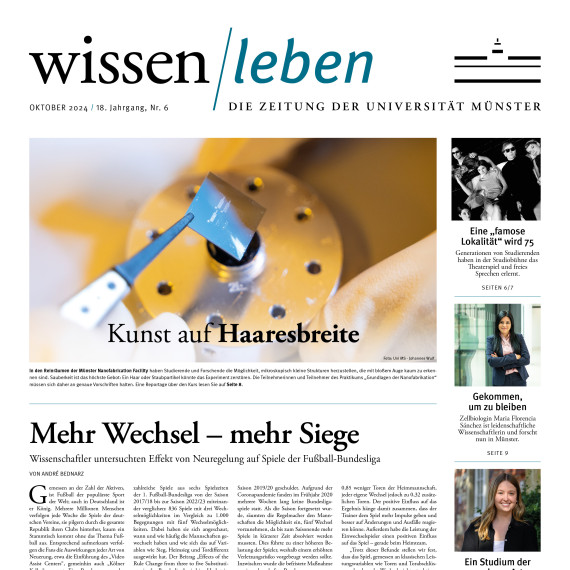 Cover der Unizeitung wissen|leben Nr. 6, 2. Oktober 2024<address>© Uni MS</address>